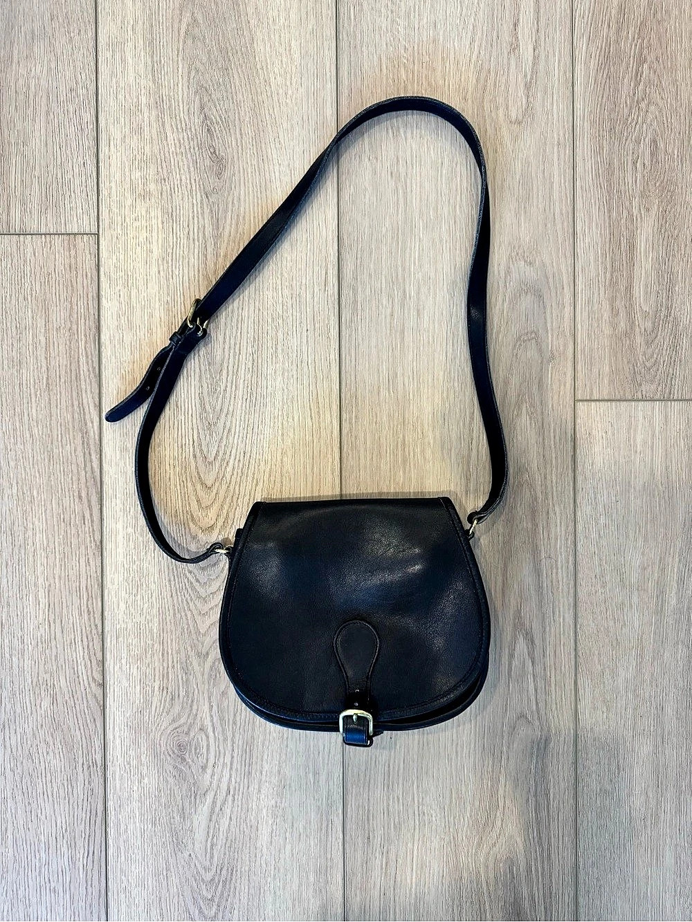 Vintage Coach Saddle Bag Black Made in USA